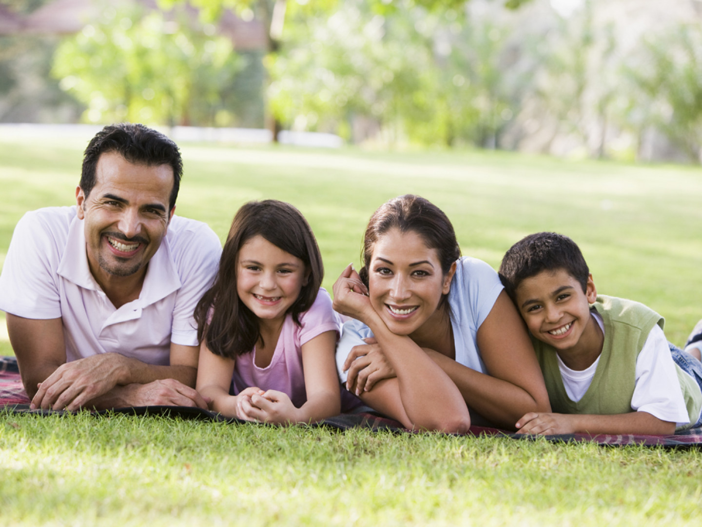 Happy family smiling together